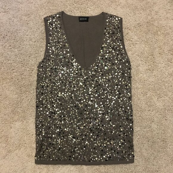 BASLER Virgin Wool & Silk Sequin Sweater Vest - Picture 10 of 16